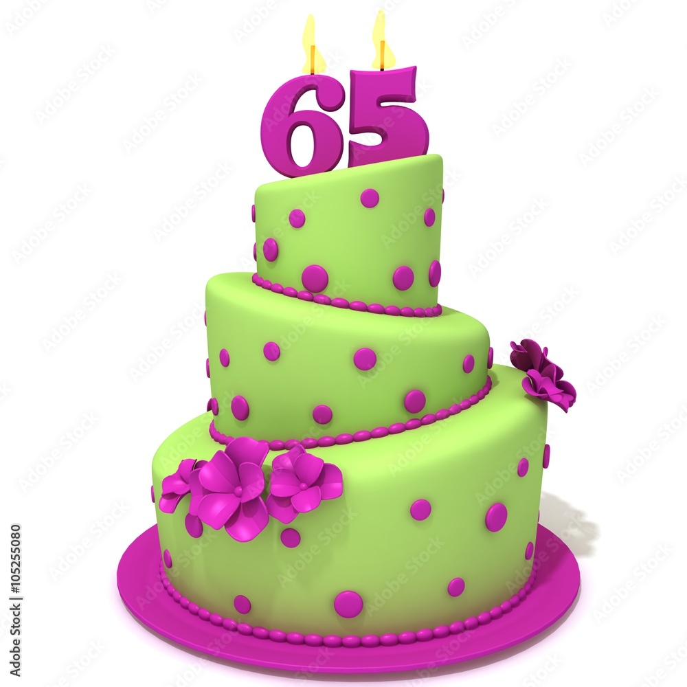 Birthday cake with number sixty five Birthday cake with number sixty five
