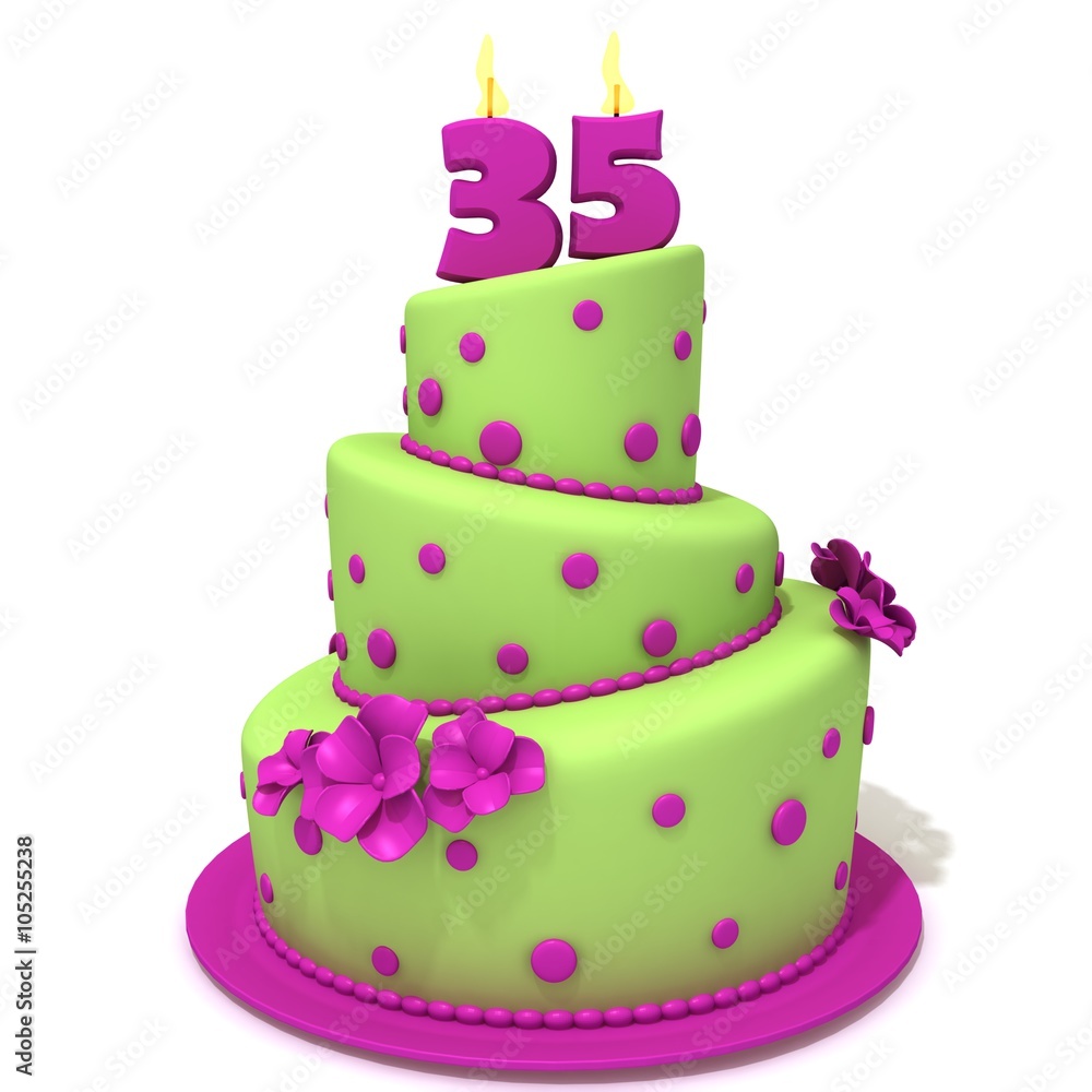 Birthday cake with number thirty five Birthday cake with number thirty five