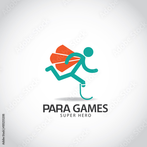 Handicapped athlete icon symbol. EPS 10 vector.