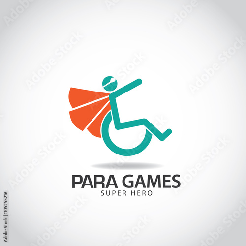 Handicapped athlete icon symbol. EPS 10 vector.