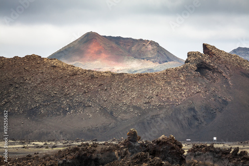volcanic landscape at Timanfaya National Park, Lanzarote Island,