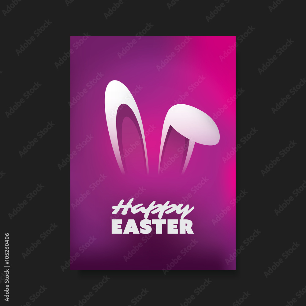 Easter Greeting Card, Flyer, Cover Background Template Design with Funny Bunny Ears Easter Greeting Card, Flyer, Cover Background Template Design with Funny Bunny Ears