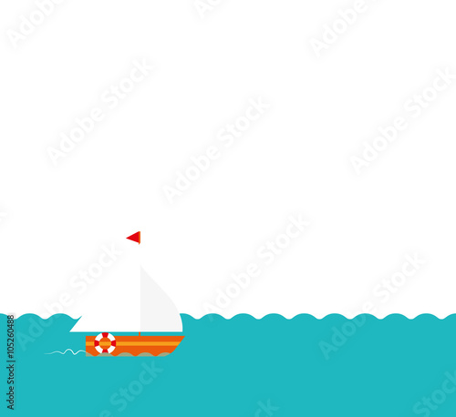 Segelboot auf Wasser Vektor