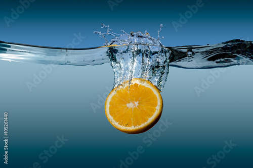 tropical citrus orange fruit on a blue background