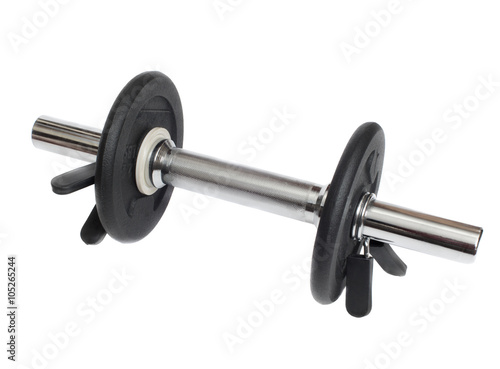 sports metal dumbbell on a white background