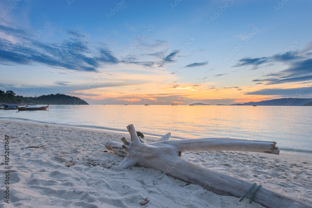 Sunset on the seashore of Koh Lipe province Satun in Thailand Sunset on the seashore of Koh Lipe province Satun in Thailand