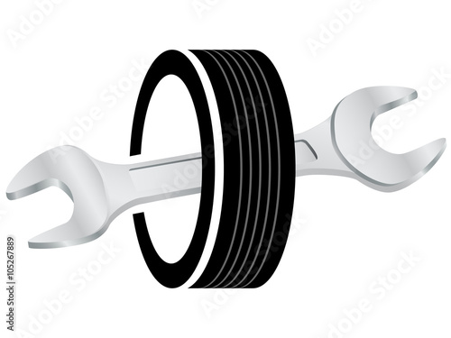 Reifenmontage, Autowerkstatt - Logo