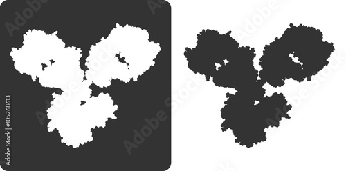 Antibody molecule, flat icon style. stylized silhouette.