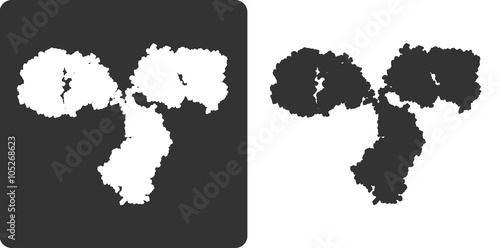 Antibody molecule, flat icon style. stylized silhouette.