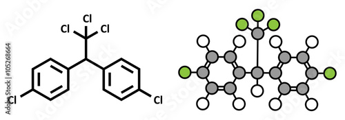 DDT (dichlorodiphenyltrichloroethane) molecule. photo