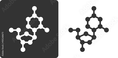 Deoxycytidine (dC) DNA building block, flat icon style. 