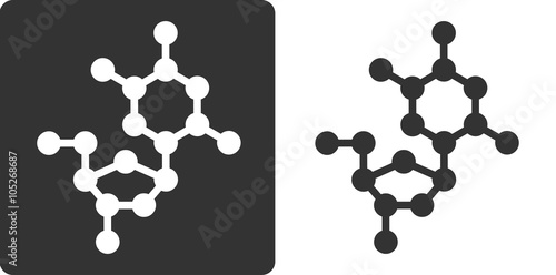 Deoxythymidine (dT) DNA building block, flat icon style.