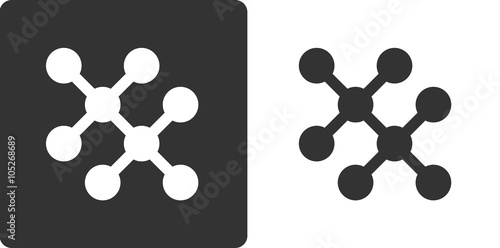 Ethane hydrocarbon molecule, flat icon style. 