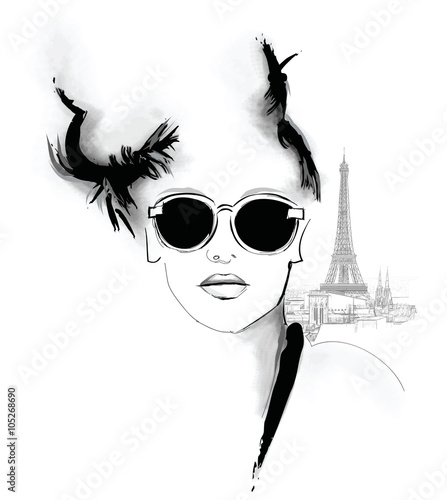 Young pretty fashion model in Paris