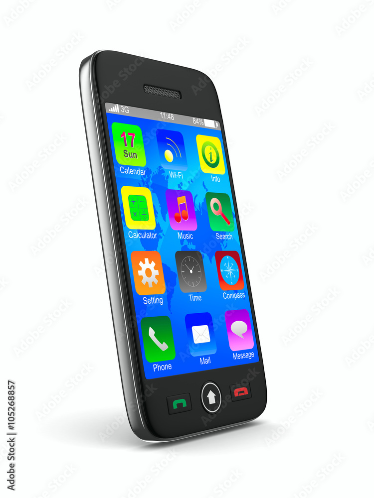 phone on white background. Isolated 3D image phone on white background. Isolated 3D image