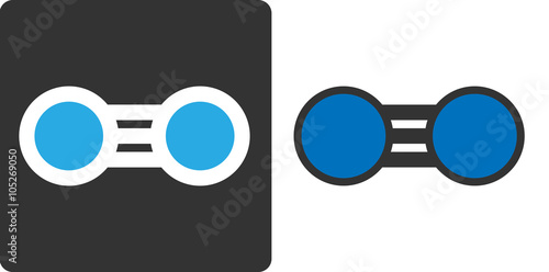Elemental nitrogen (N2) molecule, flat icon style. 