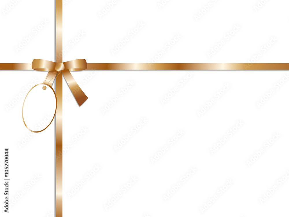 Golden ribbon bow with easter egg badge Golden ribbon bow with easter egg badge