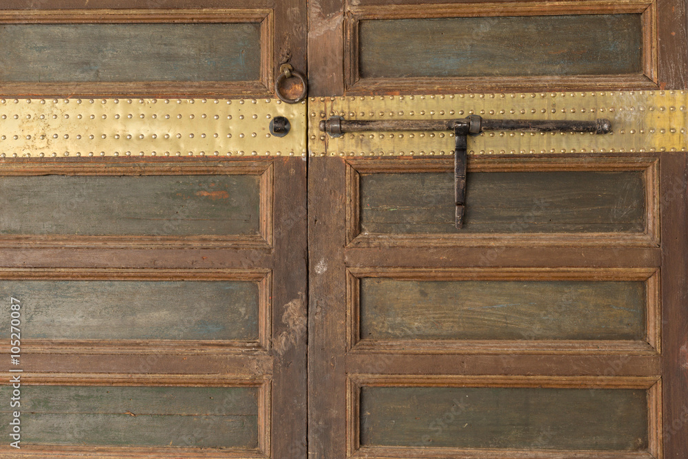 door and lock in the 19th century Bahia Palace in Marrakech door and lock in the 19th century Bahia Palace in Marrakech