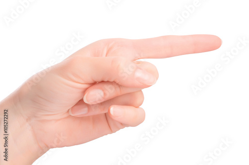 Female hand gesture of a po...