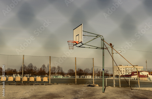 basketball court and hoop