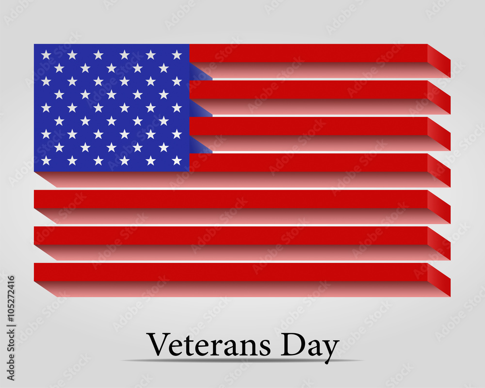Fototapeta premium Flag America on Veterans Day - background.