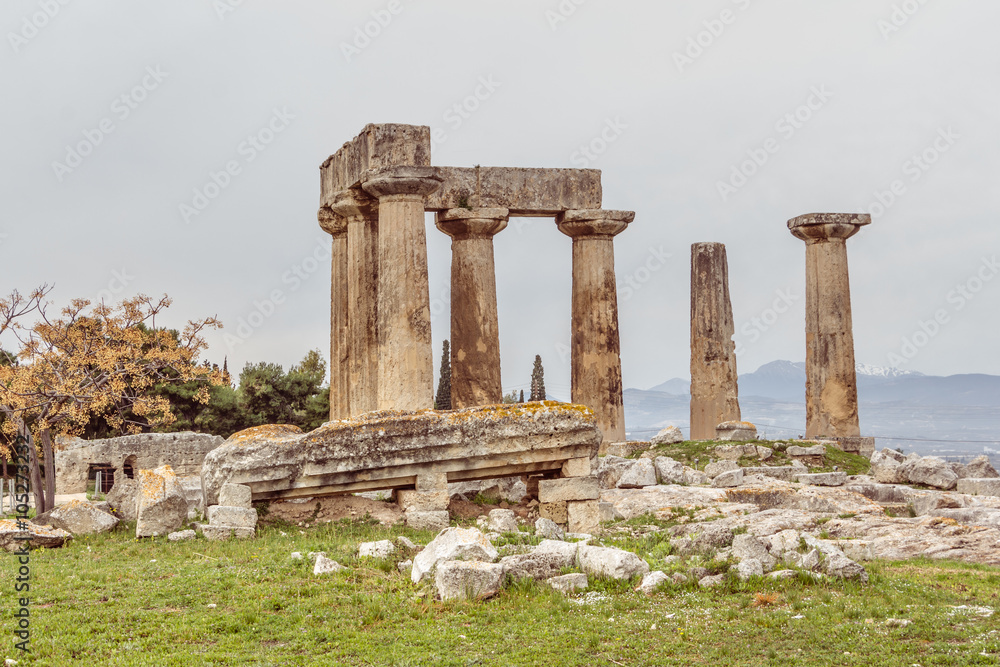 Temple of Apollo in Ancient Corinth, Greece