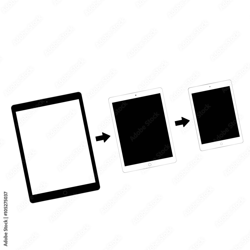 New models of a tablet, the selection arrow, vector New models of a tablet, the selection arrow, vector