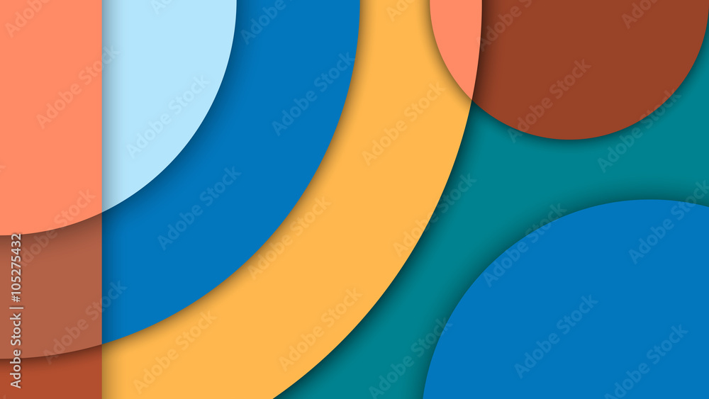 Abstract background with different levels surfaces and circles, material design Abstract background with different levels surfaces and circles, material design