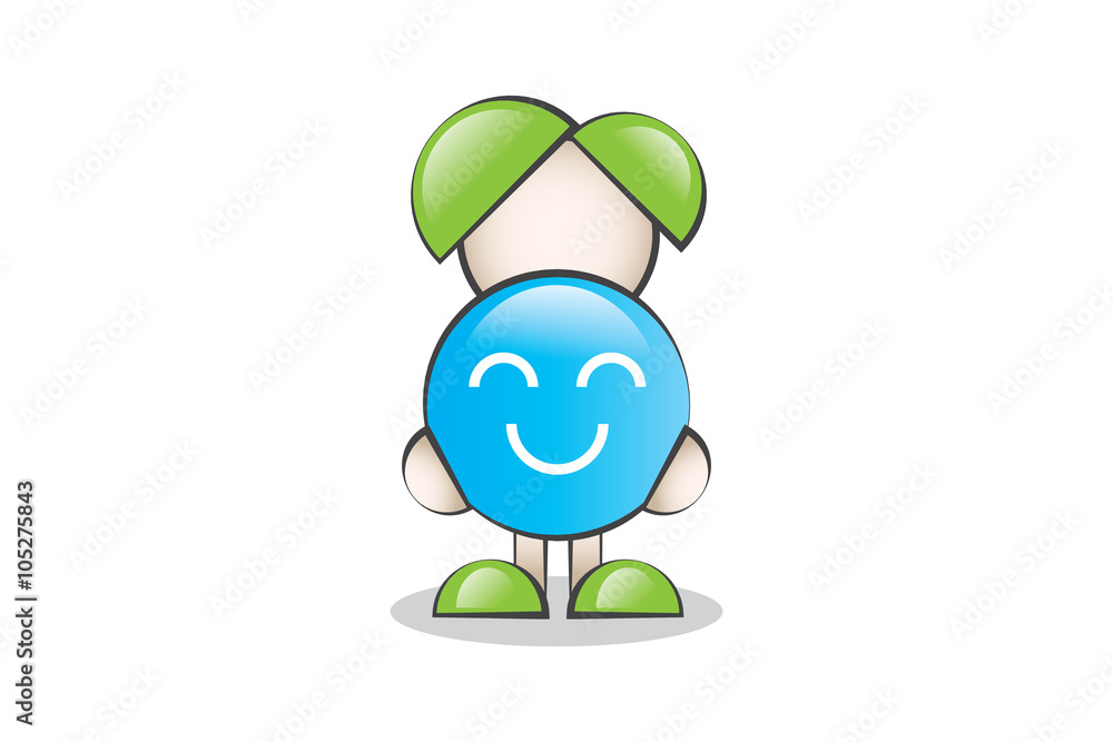 Çizgi Karakter Gülen yüz ve Mutluluk