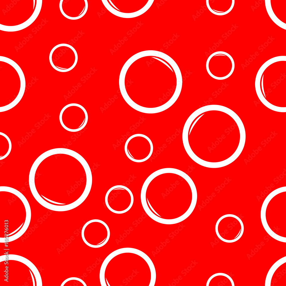 Red bubbles seamless pattern background.
