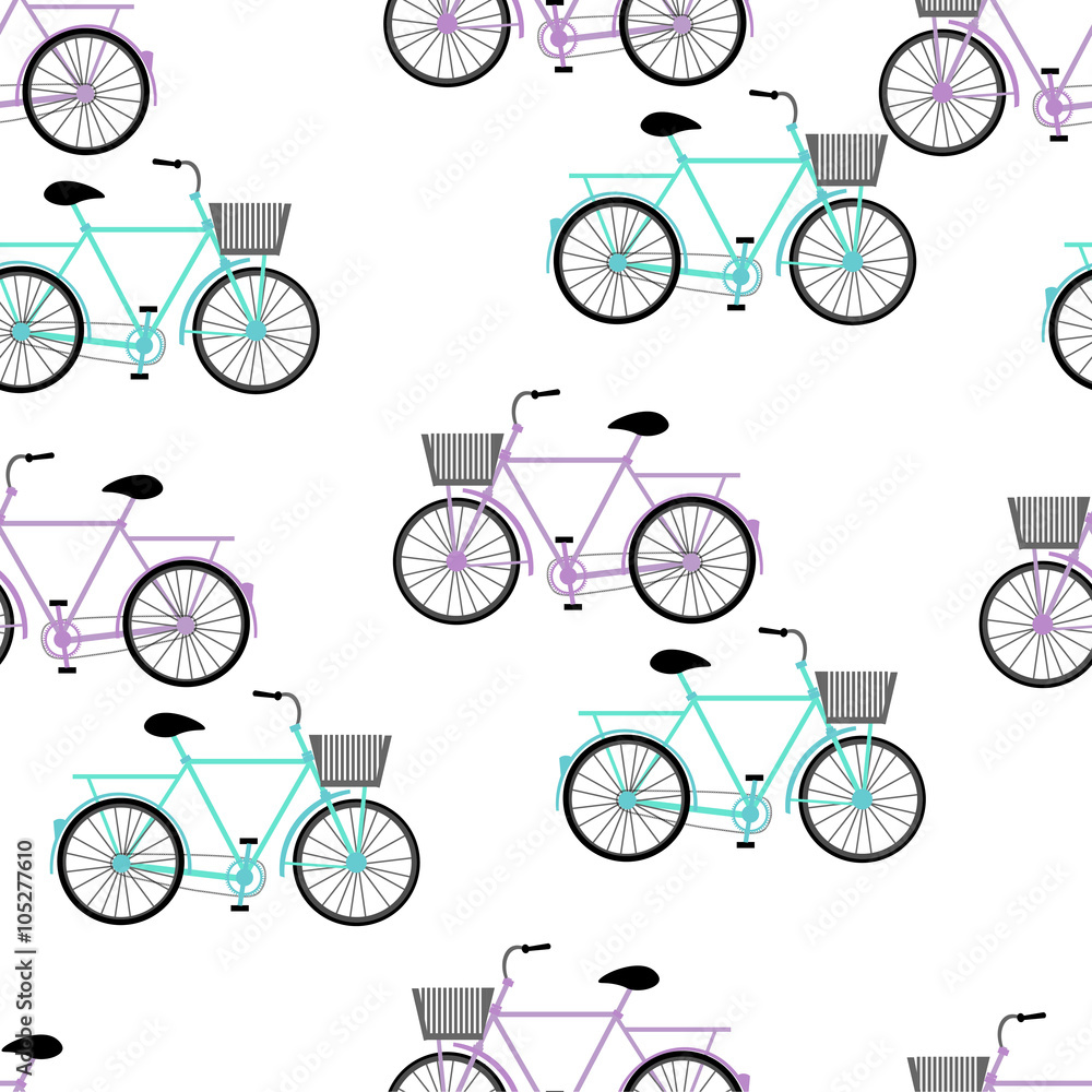 Naklejka premium Blue and violet bicycles