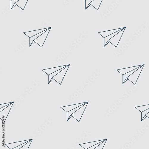 Paper Planes Seamless Pattern. Repeating abstract background with paper planes.