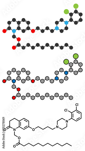 Aripiprazole lauroxil antipsychotic drug molecule 