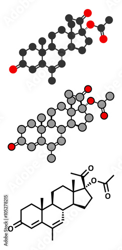 Megestrol acetate appetite stimulant drug molecule.