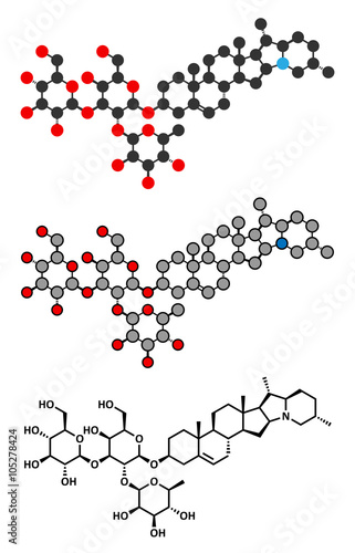 Solanine nightshade poison molecule. Present in potatoes.