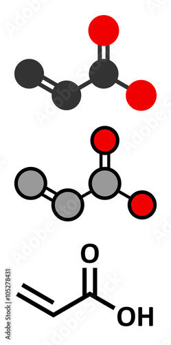 acrylic acid molecule, polyacrylic acid (PAA, carbomer) building block.