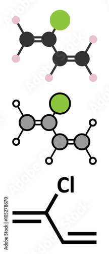 Chloroprene, the building block of polychloroprene synthetic rubber.