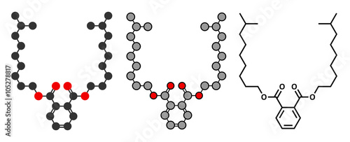 Diisononyl phthalate (DINP) plasticizer molecule.