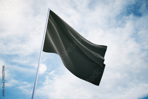 Photography Black flag on sky background