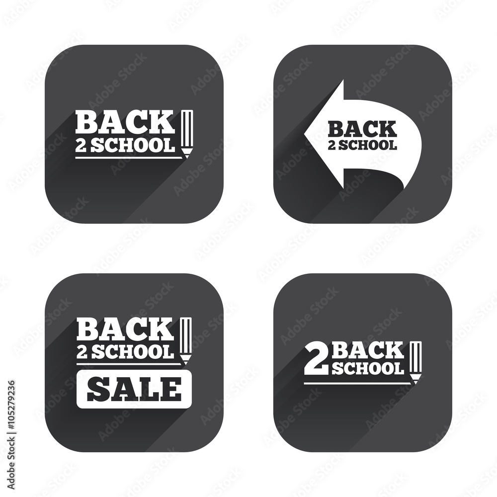 Back to school icons. Studies after the holidays Back to school icons. Studies after the holidays