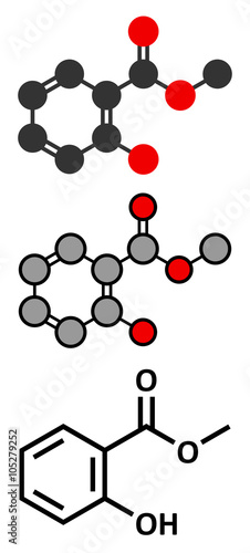 Methyl salicylate (wintergreen oil) molecule. 