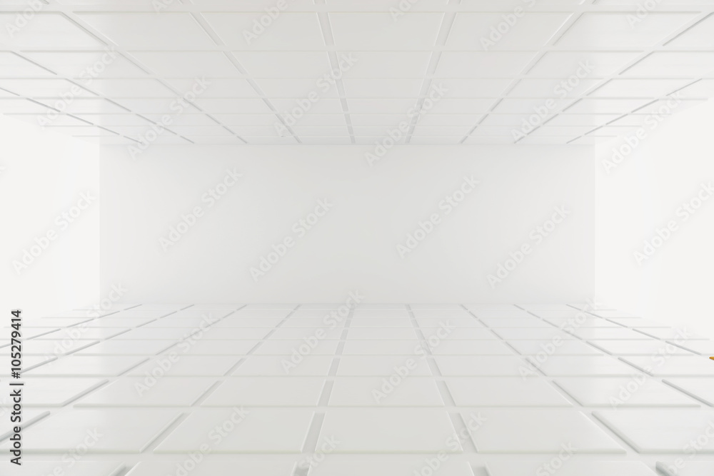 Empty wall in white interior Empty wall in white interior