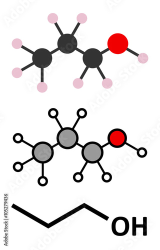 Propanol (n-propanol) solvent molecule.