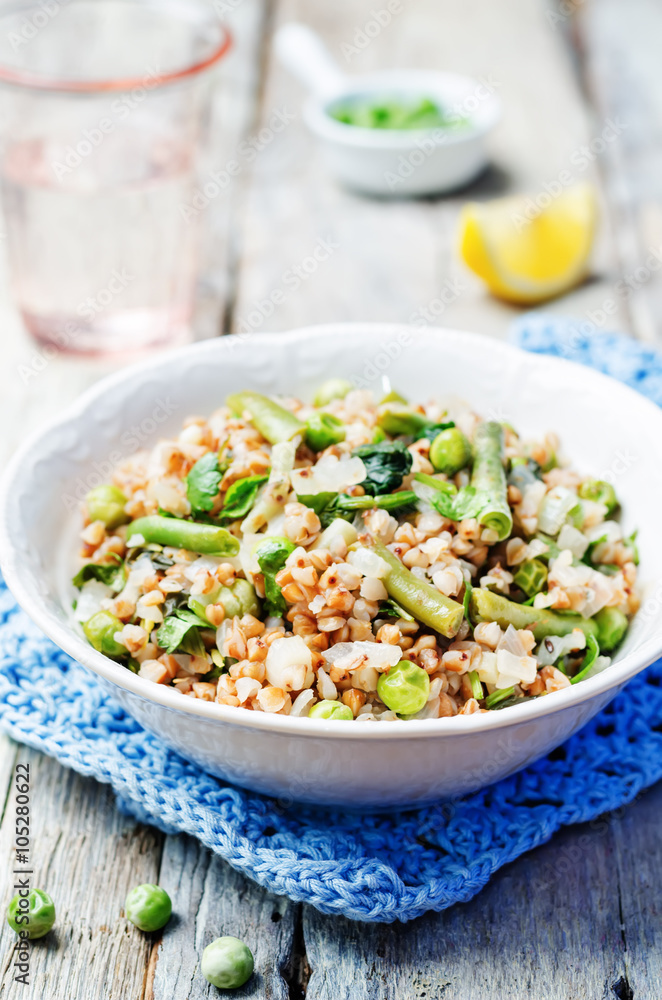 Buckwheat with green peas and beans Buckwheat with green peas and beans