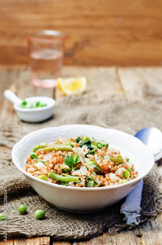 Buckwheat with green peas and beans Buckwheat with green peas and beans