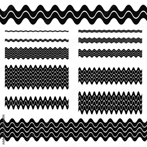 Graphic design elements - wave line set