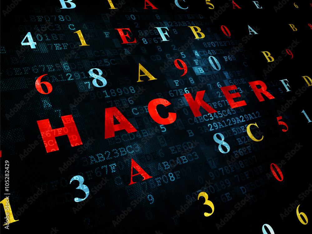 Privacy concept: Hacker on Digital background Privacy concept: Hacker on Digital background