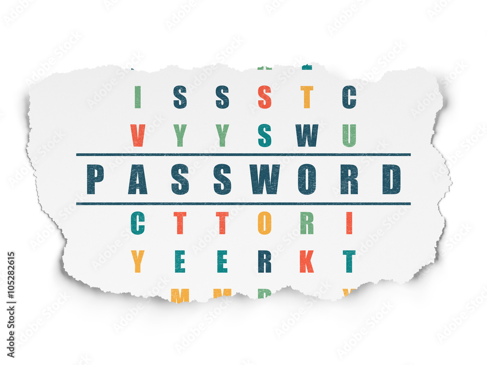 Obraz premium Protection concept: Password in Crossword Puzzle
