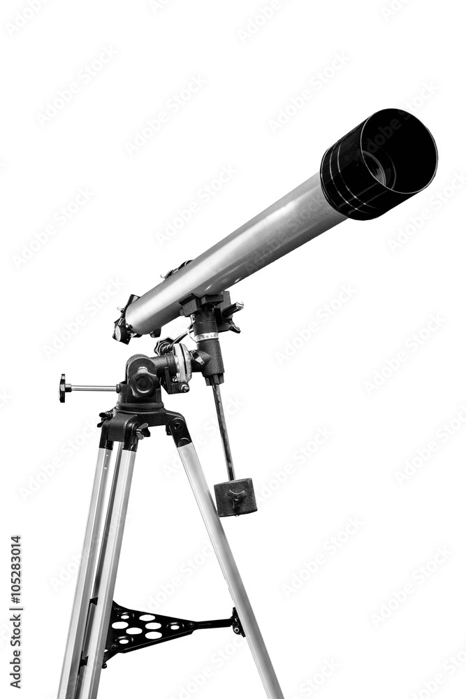 Telescope on tripod over white
Telescope on tripod over white