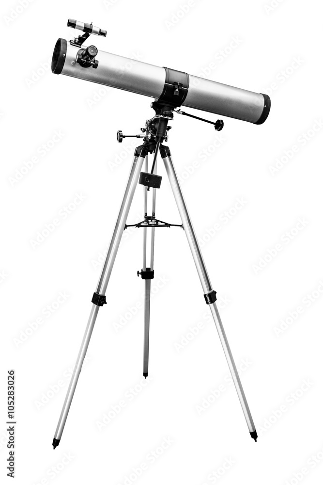Telescope on tripod over white
Telescope on tripod over white
